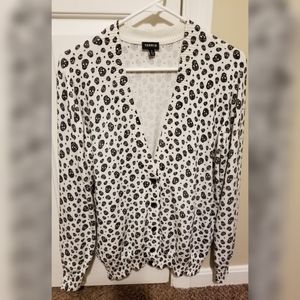 Torrid Allover Print Skull Cardigan Sweater Size 2